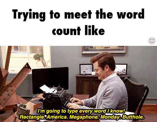 typing to meet word count
