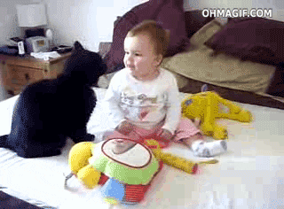 New trending GIF tagged cat baby camera human… | Trending Gifs