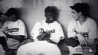 jackie robinson laughing gif by mlb