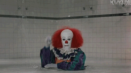 ... scary clown stephen king it shower pennywise eso it movie animated GIF