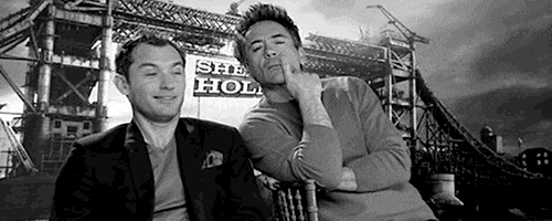 Jude Law Robert Downey Jr animated GIF