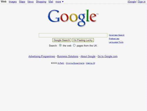 La page d'accueil de Google s'effondre