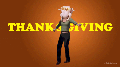 New trending GIF tagged dancing friends thanksgiving turkey
