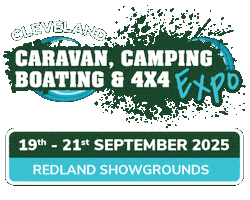Cleveland Caravan Camping Boating 4X4 Expo Sticker by Australian Events