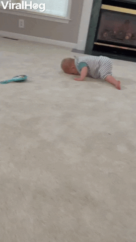 Baby Crawls Face First Across The Floor GIF by ViralHog