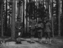 NationalWWIMuseum black and white army forest military GIF