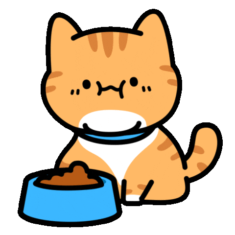Hungry Cat Food Sticker by Lord Tofu Animation