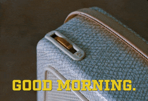 Image gif. Closeup of a switch on an old CB radio. Text, "Good morning."
