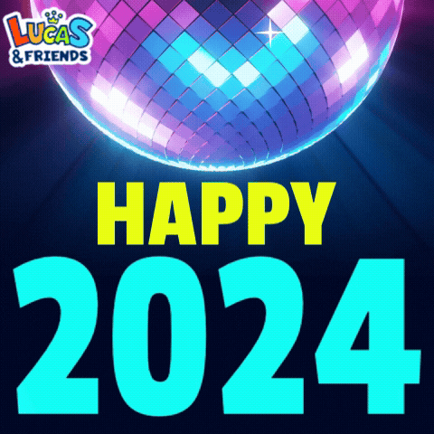New Year Party Time GIF by Lucas and Friends by RV AppStudios