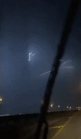 Upward Lightning Charges Across Alabama Night Sky