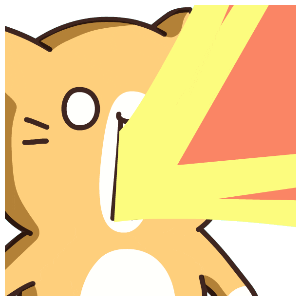 Cartoon gif. A cat widens its eyes and mouth before an angry stream of flames bursts from its mouth.