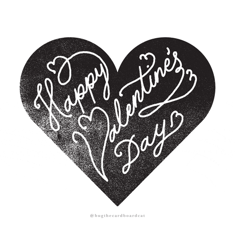 Black Heart Happy Valentines Day GIF