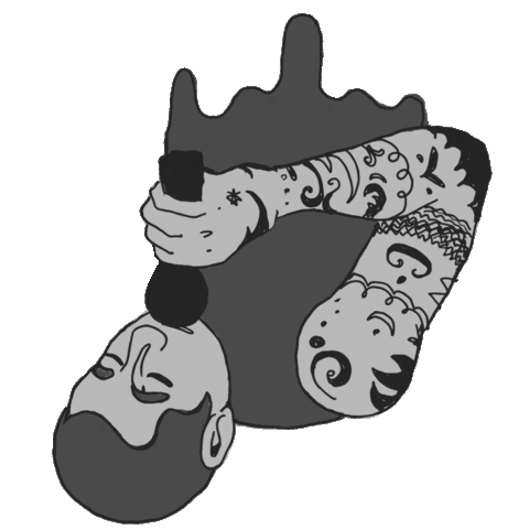 Black And White Tattoos Sticker by JXDN