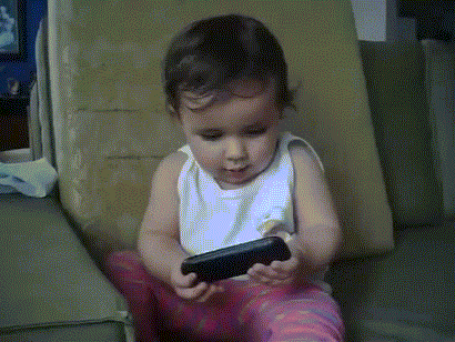  baby mom phone chat eyebleach GIF