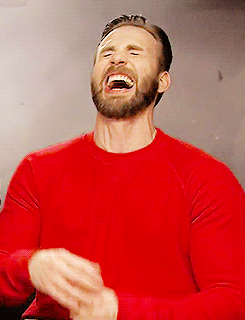 Image result for laughing chris evans gif