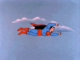 superman flying GIF