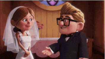 Carl And Ellie Gifs Find Share On Giphy Disney Love Kiss Wedding