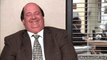 The Office gif. Talking head of Brian Baumgartner as Kevin, giggling heartily to himself.