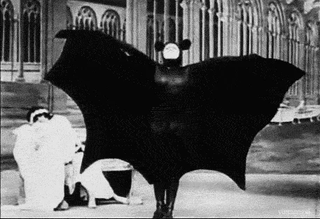 silent film bat GIF