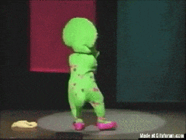 dancing tv spin dinosaur barney and friends GIF