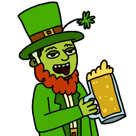 Drunk St Patricks Day Sticker by herbertonic
