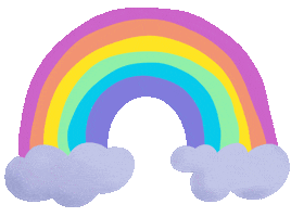 MaferForno rainbow kawaii pastel clouds Sticker