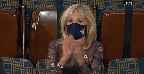 Jill Biden Applause GIF by GIPHY News - Find & Share on GIPHY