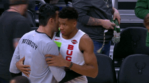 giannis antetokounmpo hug GIF by NBA