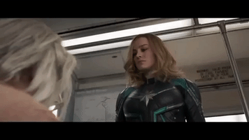Captain Marvel Punching Grandma GIF
