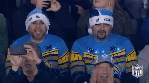 Football Christmas GIF by Los Angeles Chargers - Find & Share on GIPHY
