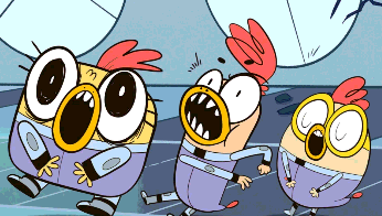 chicken scream wtf GIF by Space Chickens In Space