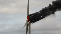 Wind Turbine Goes Up in Flames in Hull