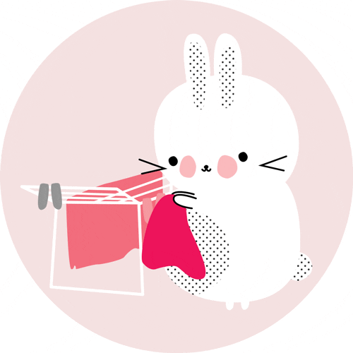 bunny housework GIF by conillo