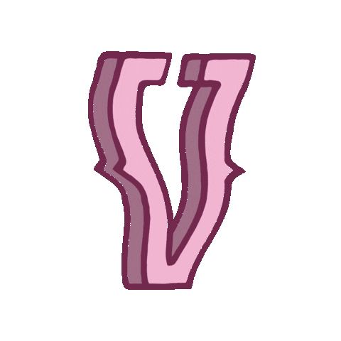 Pink V Sticker by Depraved Cave