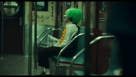 Image result for joker 2019 subway gif
