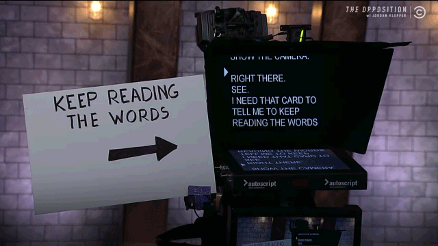 Image result for anchorman teleprompter gif