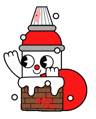 Snow Santa Sticker by Yubia