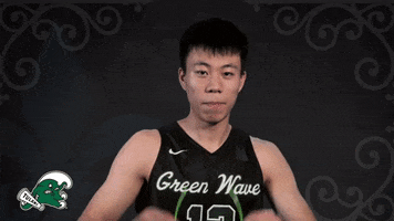 mens basketball wink GIF by GreenWave