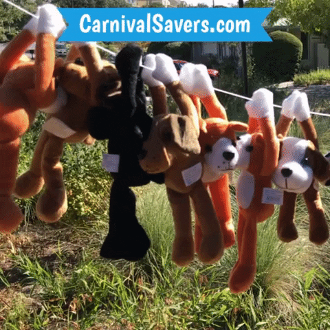 CarnivalSavers dogs plush stuffed animals carnival savers GIF