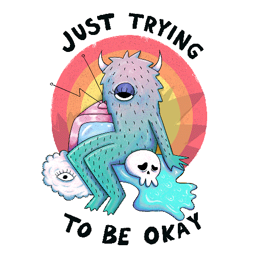 Sad Monster Sticker by Self-Care Is For Everyone