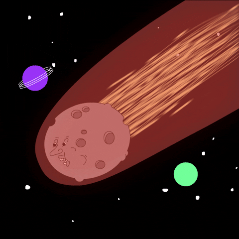 Gif of a meteor hurtling through space