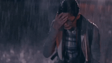girl crying in the rain gif