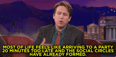 pete holmes late to the party GIF by Team Coco