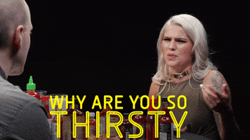 Why Are You So Thirsty Carly Aquilino GIF by First We Feast: Hot Ones