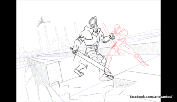 kratos89 illustration fantasy digital art step by step GIF