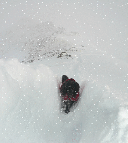 Badge snow deep snow pops mckendry glen coe GIF