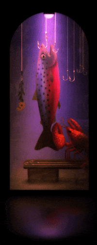 fish gravity GIF by Dino Sato