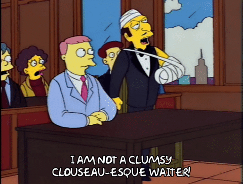 Image result for simpsons clumsy waiter gif