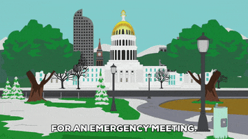 government building snow GIF by South Park 