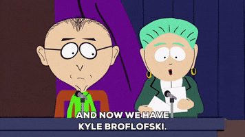 kyle broflovski teacher GIF by South Park 